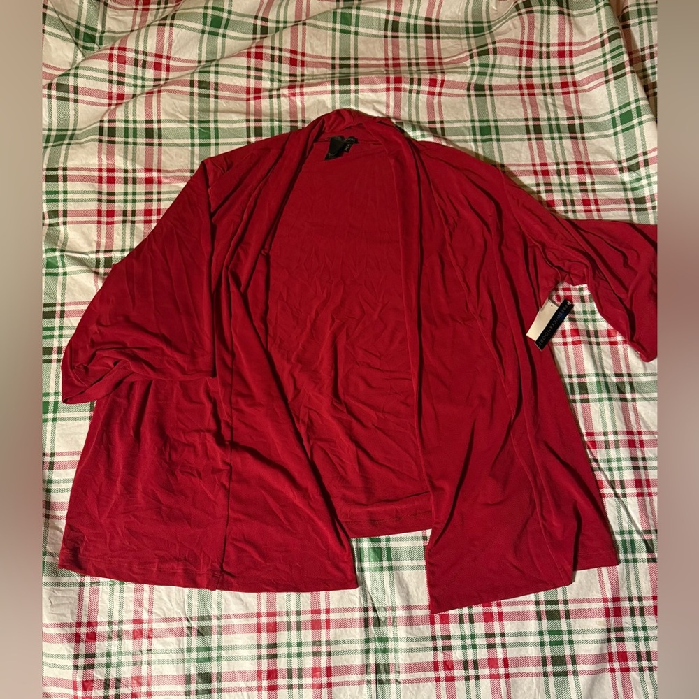 Preswick & Moore Women’s Plus Size Sweater Jacket 3x Red NWT